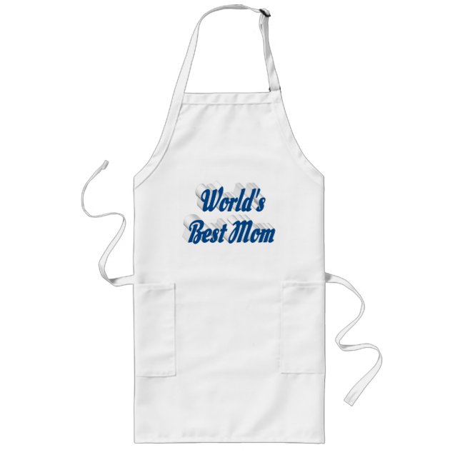 Tablier Long Meilleure maman texte bleu marine (Devant)