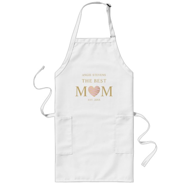 Tablier Long Meilleure soumission MOM avec effet rose et or Coe (Devant)