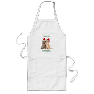 Tablier Long Meowy Christmas Kitten Apron
