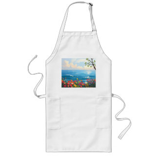 Tablier Long Mer impressionniste avec jardin fleurissant