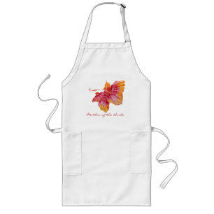 Tablier Long Mère de la mariée Hawaiian Hibiscus Flower Apron