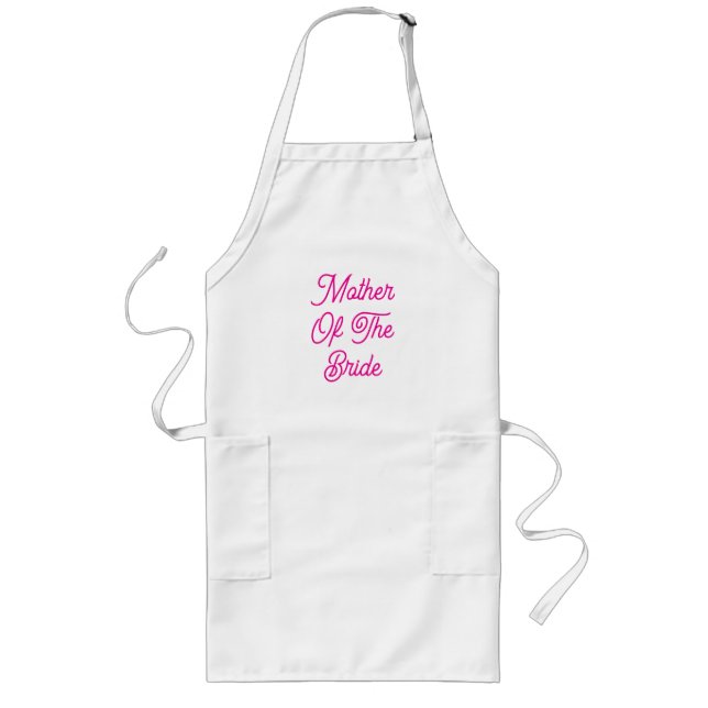 Tablier Long Mère De La Mariée Hot rose Mariage Cadeau Faveur (Devant)
