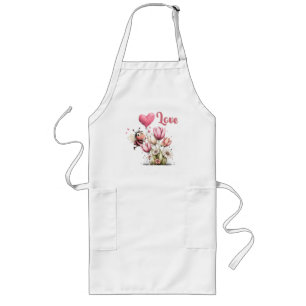 Tablier Long Mignon amour de coeur ballon abeille fleurs printa