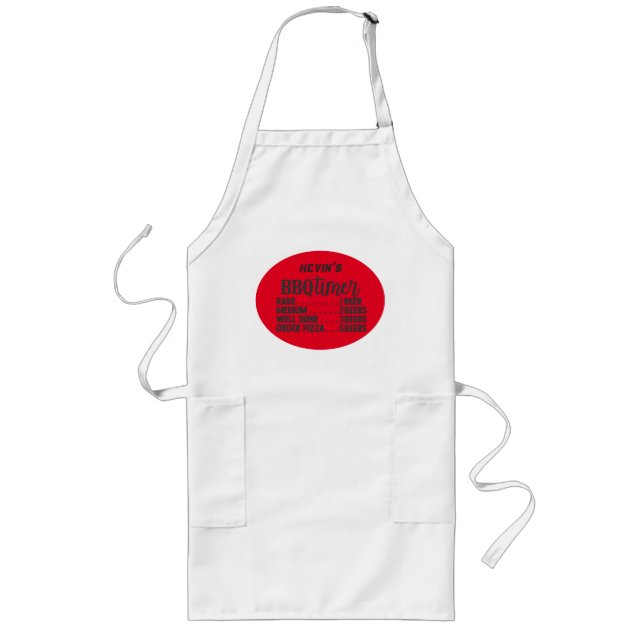 Tablier Long Minuteur de BBQ drôle Chef de l'arrière-cour Perso (Devant)