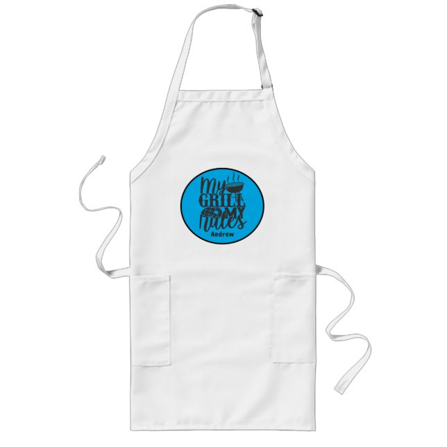Tablier Long Mon Grill Barbecue Humour Jardin Barbecue BBQ (Devant)