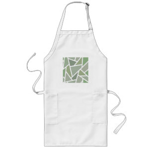 Tablier Long Motif de mosaïque vert olive