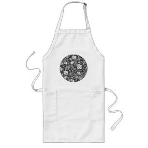 Tablier Long Motif de vigne de raisin noir et blanc de William