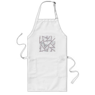 Tablier Long Motif en mosaïque gris pâle