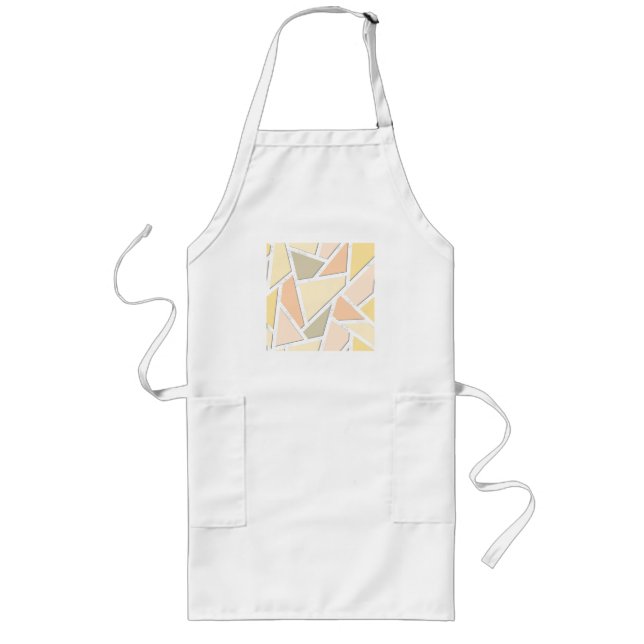 Tablier Long Motif en mosaïque jaune citron (Devant)
