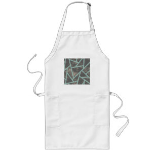Tablier Long Motif en mosaïque vert pâle et gris