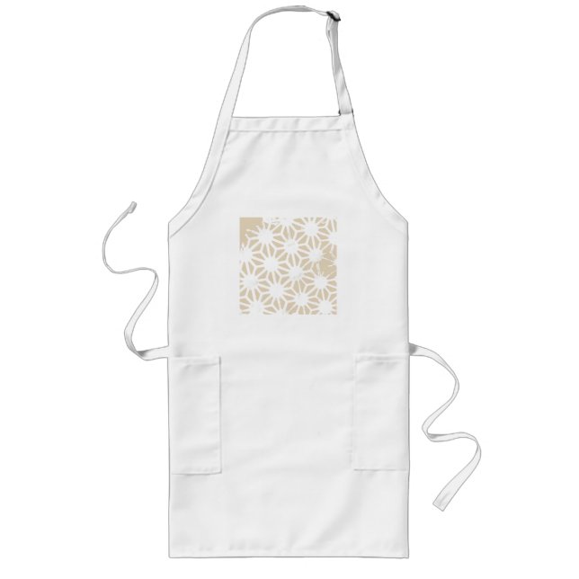 Tablier Long Motif géométrique beige (Devant)
