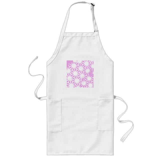 Tablier Long Motif géométrique rose (Devant)