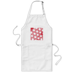 Tablier Long Motif géométrique rouge