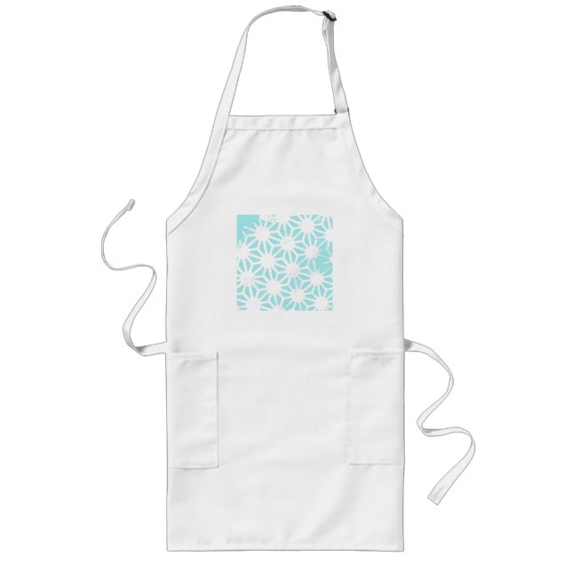 Tablier Long Motif géométrique turquoise (Devant)