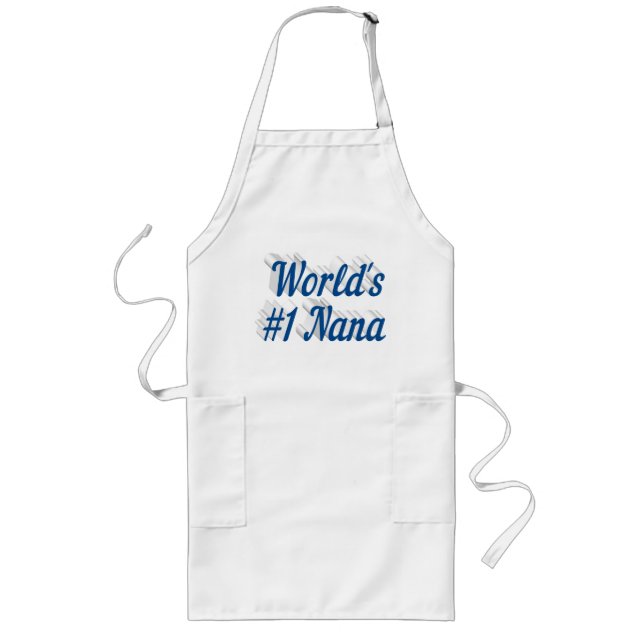Tablier Long Nana mer bleu texte Fête des mères (Devant)