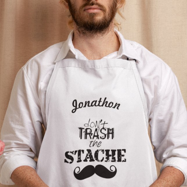 Tablier Long Ne jetez pas la moustache Retro Hipster (Créateur téléchargé)