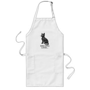 Tablier Long Neuf Vies Plus Tard – T-Shirt de Chat Drôle