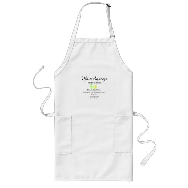 Tablier Long nom d'entreprise de jus de citron principal fait m (Devant)
