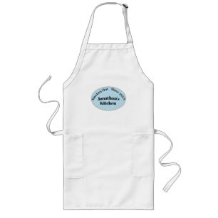 Tablier Long Nom personnalisé blanc Fun Tag Line Homme Chef