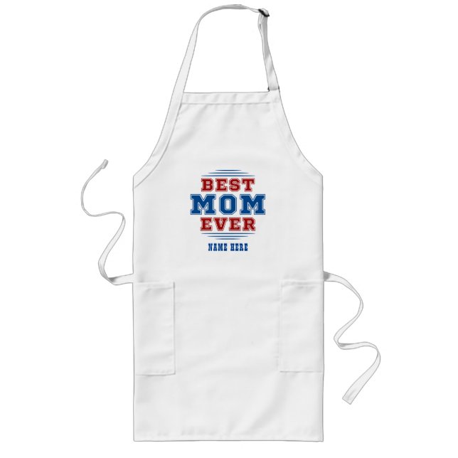 Tablier Long Nom personnalisé Meilleure maman de tous les temps (Devant)