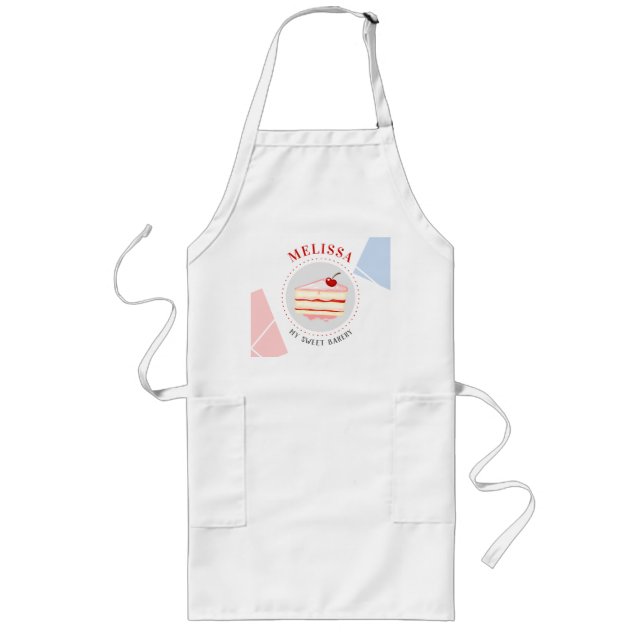 Tablier Long Nom personnalisé sur mesure Baker Boulangerie Chef (Devant)