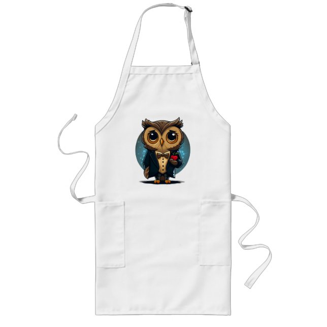 Tablier Long Owl Groom in Love : Perfect Valentine's Day Gift (Devant)