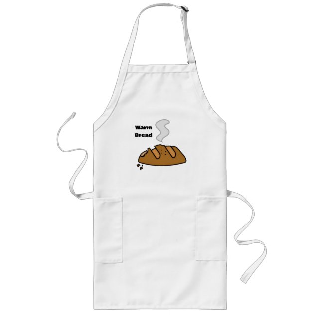 Tablier Long Pain Frais Illustration Boulangerie Mignonne | Ama (Devant)