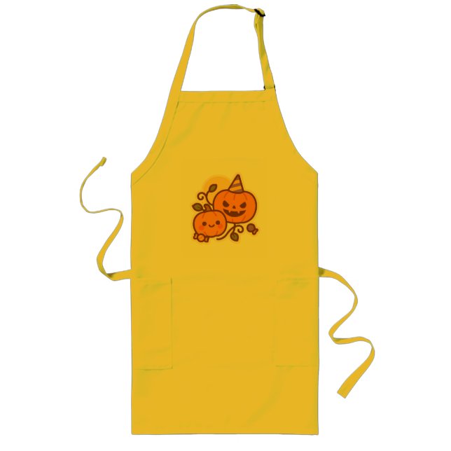 Tablier Long Pals citrouilles - Kawaii Halloween (Devant)
