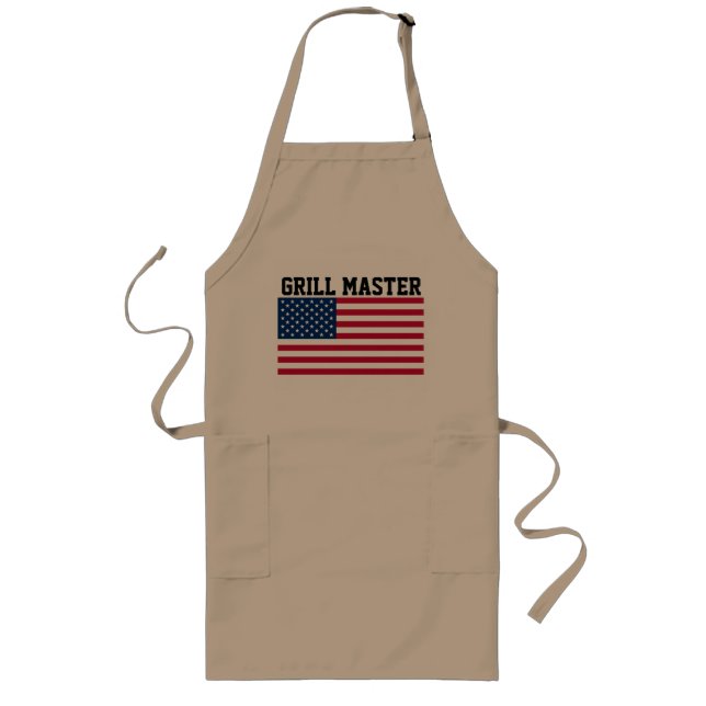 Tablier Long PAPA 4 JUILLET GRILL MASTER Aprons (Devant)