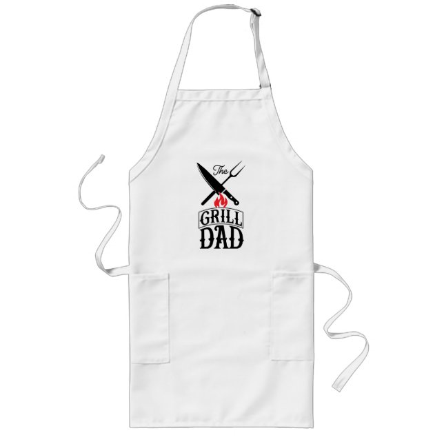 Tablier Long Papa Grill (personnalisable) (Devant)
