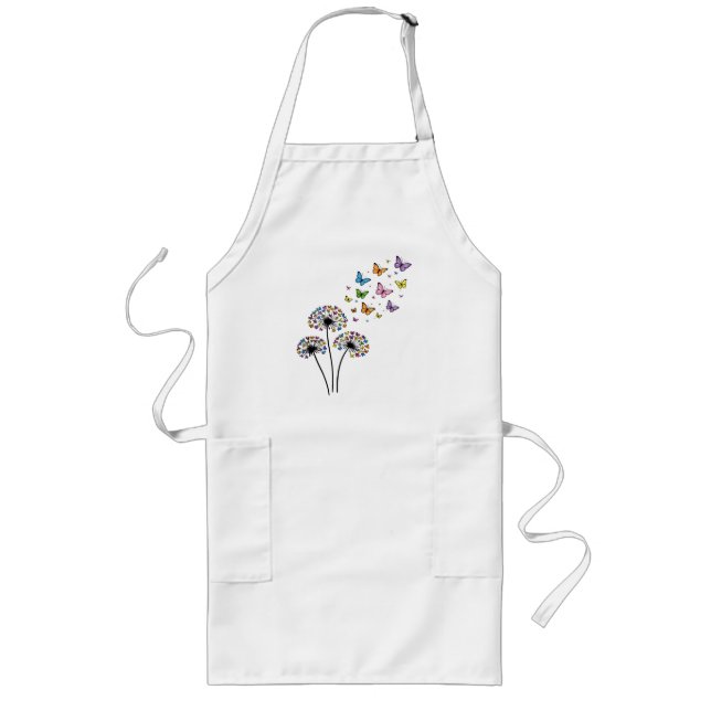 Tablier Long Papillon de pissenlit en vol (Devant)
