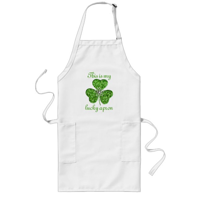 Tablier Long Parties scintillant Shamrock Et Fleur Apron (Devant)