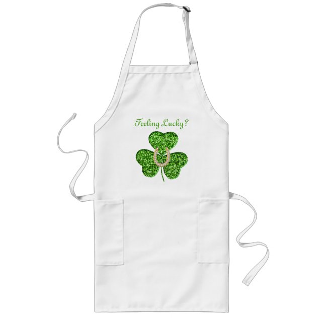 Tablier Long Parties scintillant Shamrock Et Horseshoe Apron (Devant)