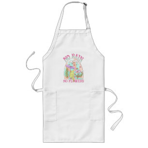 Tablier Long Pas de pluie, pas de fleurs - Floral et champignon