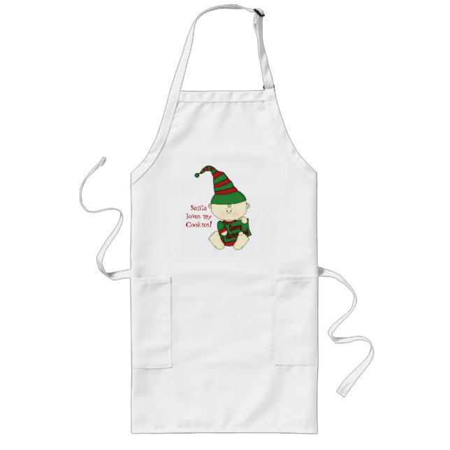 Tablier Long Père Noël adore mes biscuits ! -Baby SantaI (Devant)