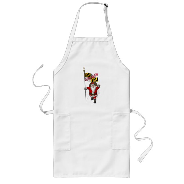 Tablier Long Père Noël Avec Drapeau Du Maryland (Devant)