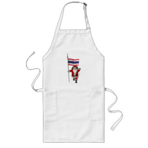 Tablier Long Père Noël Sucré Avec Drapeau De Thaïlande