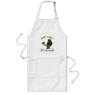 Tablier Long Perroquet de gris africain avec le brocoli