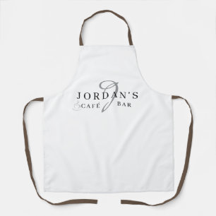 Tablier long personnalisé blanc pour café Barista