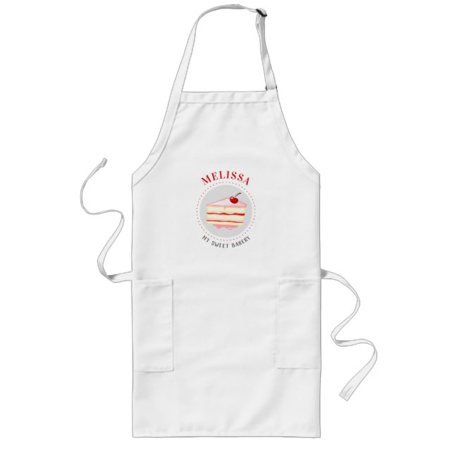 Tablier Long Personnalisé Nom Baker Bakery Chef Cook (Devant)