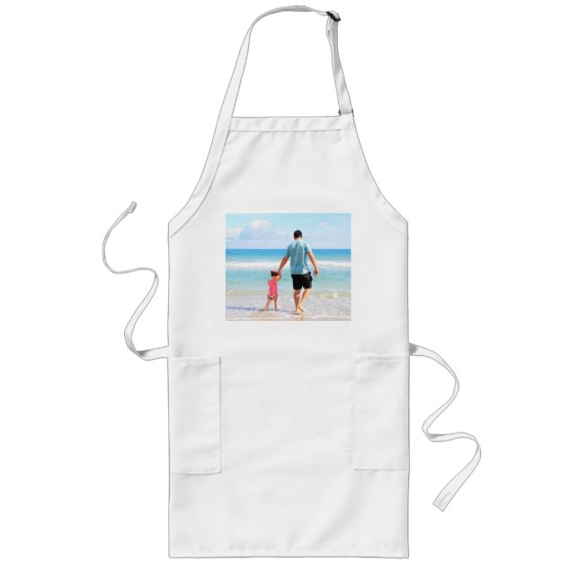 Tablier Long Personnalisez votre photo Apron cadeau personnalis (Devant)
