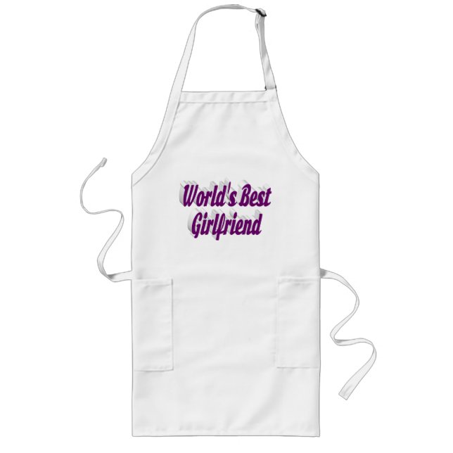 Tablier Long Petite amie typographie violette (Devant)