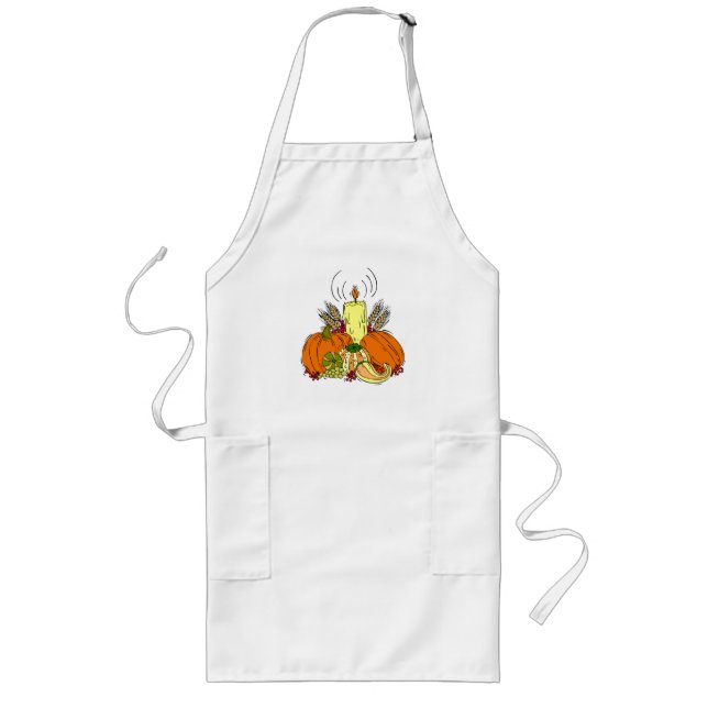 Tablier Long Pièce citrouille Thanksgiving Table Paramètre Lon (Devant)