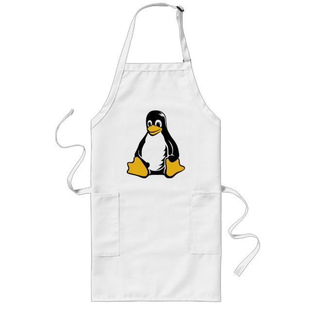 Tablier Long Pingouin de Tux - (Linux, Open Source, Copyleft, (Devant)