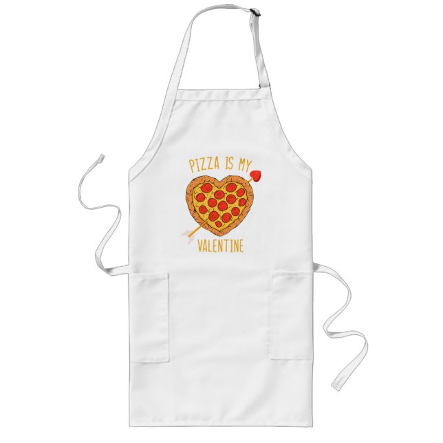 Tablier Long Pizza Est Mon Valentin (Devant)