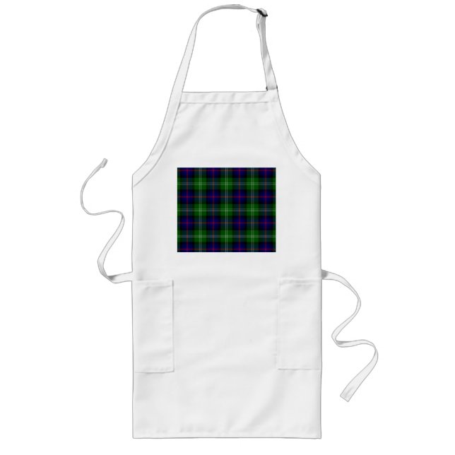 Tablier Long plaid bleu vert de tartan du sud (Devant)