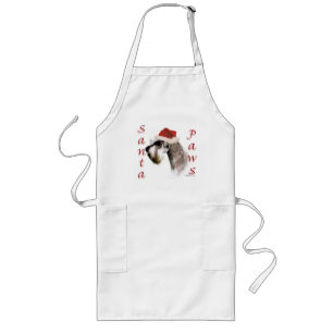 Tablier Long Poches Père Noël Schnauzer Miniature