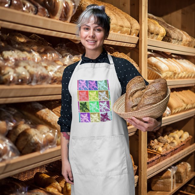 Tablier Long Pop berger allemand coloré (Colorful German Shepherd Dog Pop Art Long Apron)