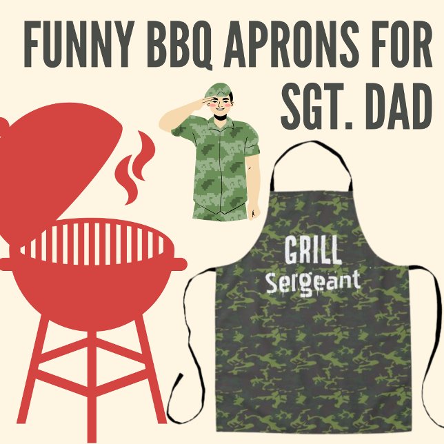 Tablier long pour homme Grill Sergeant Camo Funny  (Créateur téléchargé)