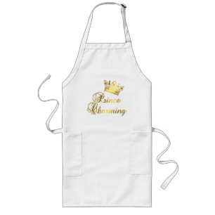 Tablier Long Prince charme dans le T-shirt d'or pour le bébé ou